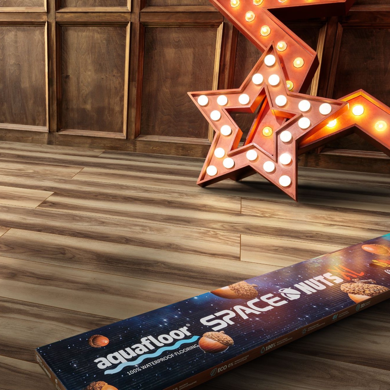 Виниловые покрытия Aquafloor Space Nuts Xl Glue 4074 