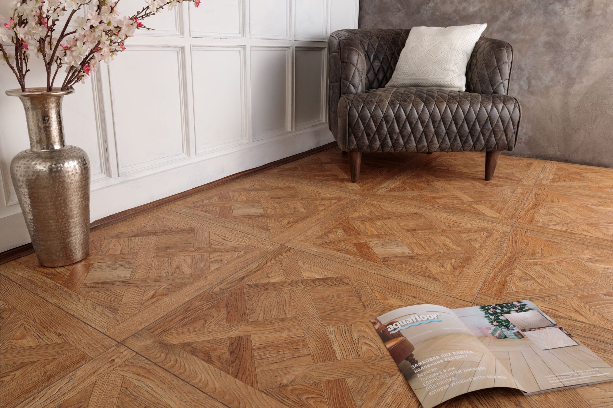 Aquafloor Versailles Glue - Клеевая ПВХ плитка под паркет