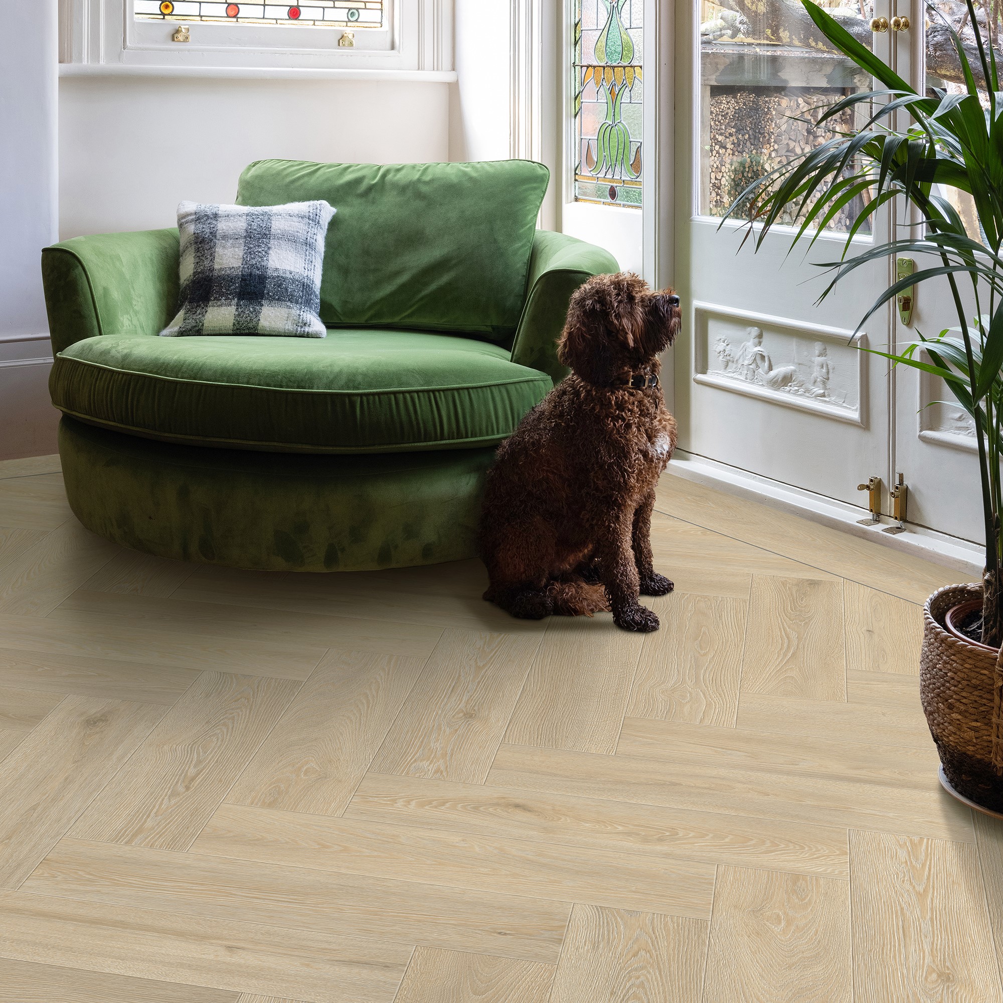 Moduleo Roots Herringbone - Клеевая ПВХ плиткапод ёлочку